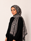 Charcoal Paisley Print Hijab