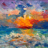 Radiant Ocean Sunset Art Print Scarf