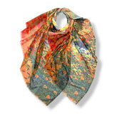 Impressionist Garden Bloom Print Scarf