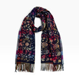 Patchwork Floral Paisley Scarf with Tassel Fringe
