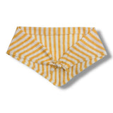 Striped triangle knitted wool scarf