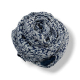 Navy Paisley Triangle Scarf with Tassels