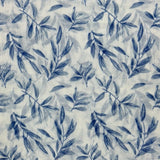 Blue Leaf Print Scarf with Tassels