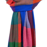 Printed Classic Colourful Woolmix Small Checks Winter Scarf With Tassels