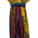 Pashmina With Tassels - Rainbow Feather Print