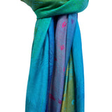 Pashmina With Tassels - Rainbow Feather Print