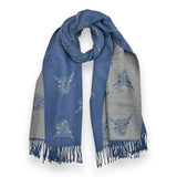 Highland cow on cashmere reversible blend scarf