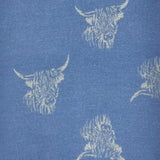 Highland cow on cashmere reversible blend scarf
