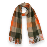 Printed Classic Colourful Woolmix Small Checks Winter Scarf With Tassels