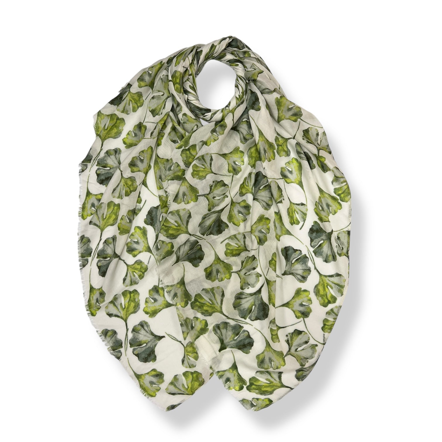 Ginko leaves print scarf
