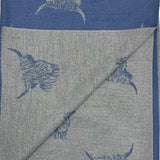Highland cow on cashmere reversible blend scarf