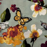 Butterfly and Floral Print Scarf