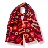 Fiery Abstract Animal Print Scarf