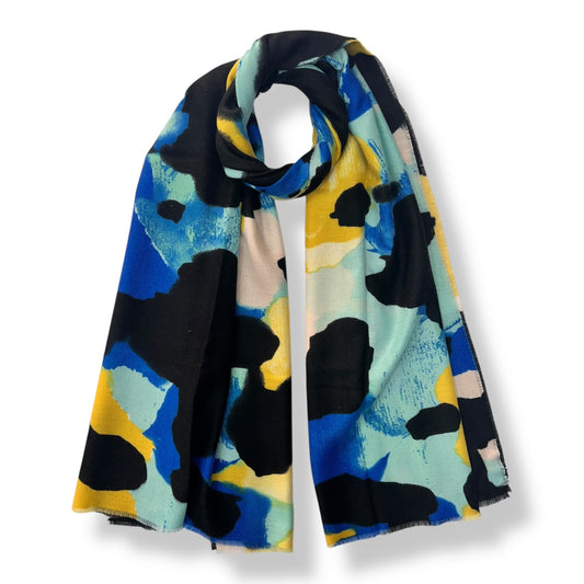 Ocean Splash Abstract Print Scarf