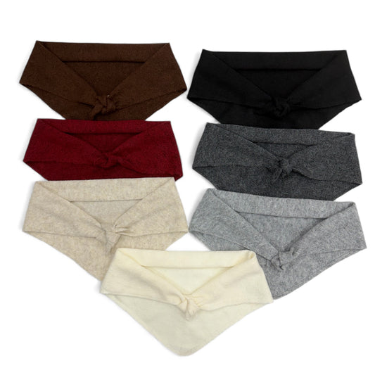 Triangle knitted wool scarf