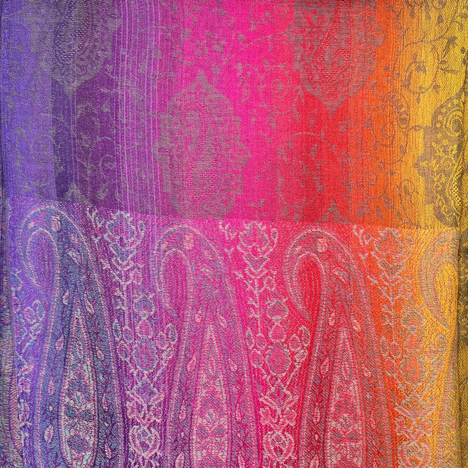 LissKiss Pashmina-Schal Mit Ombre Paisley-Muster – Grün, 70x180 Cm, Mit Fransen