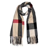 Classic check winter scarf finished with tassels