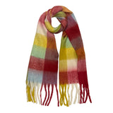 Soft Checked Blanket Winter Scarf with Tassels
