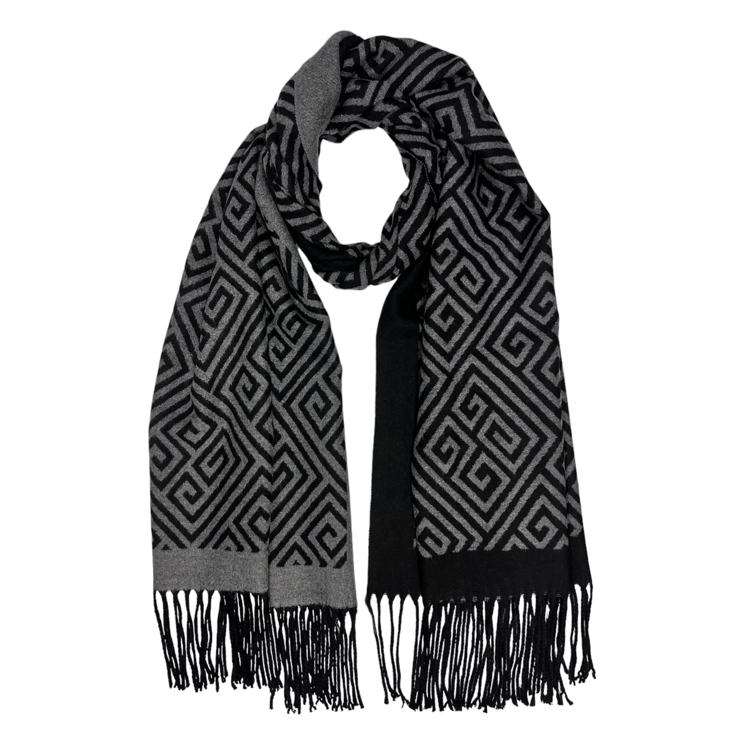 Maze Print Cashmere Blend Winter Scarf