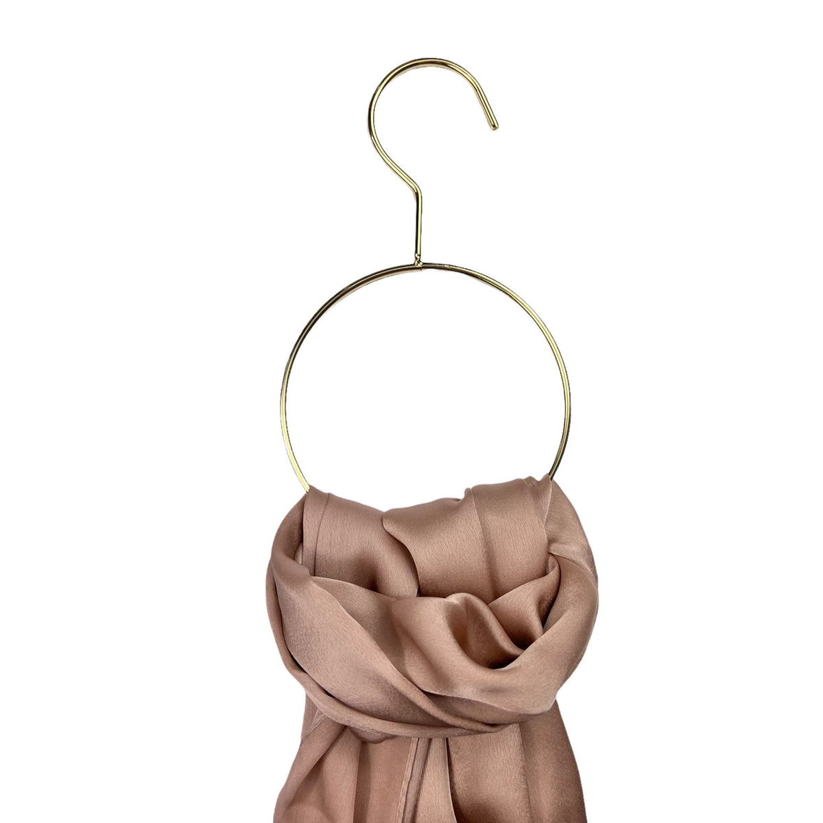 Golden round scarf hanger