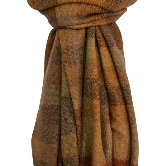 Big Colourful Checks Winter Scarf with Fringes
