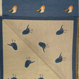 Robin Embroidered Print Winter Scarf on Reversible Cashmere Blend