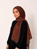Rust Botanical Border Print Hijab