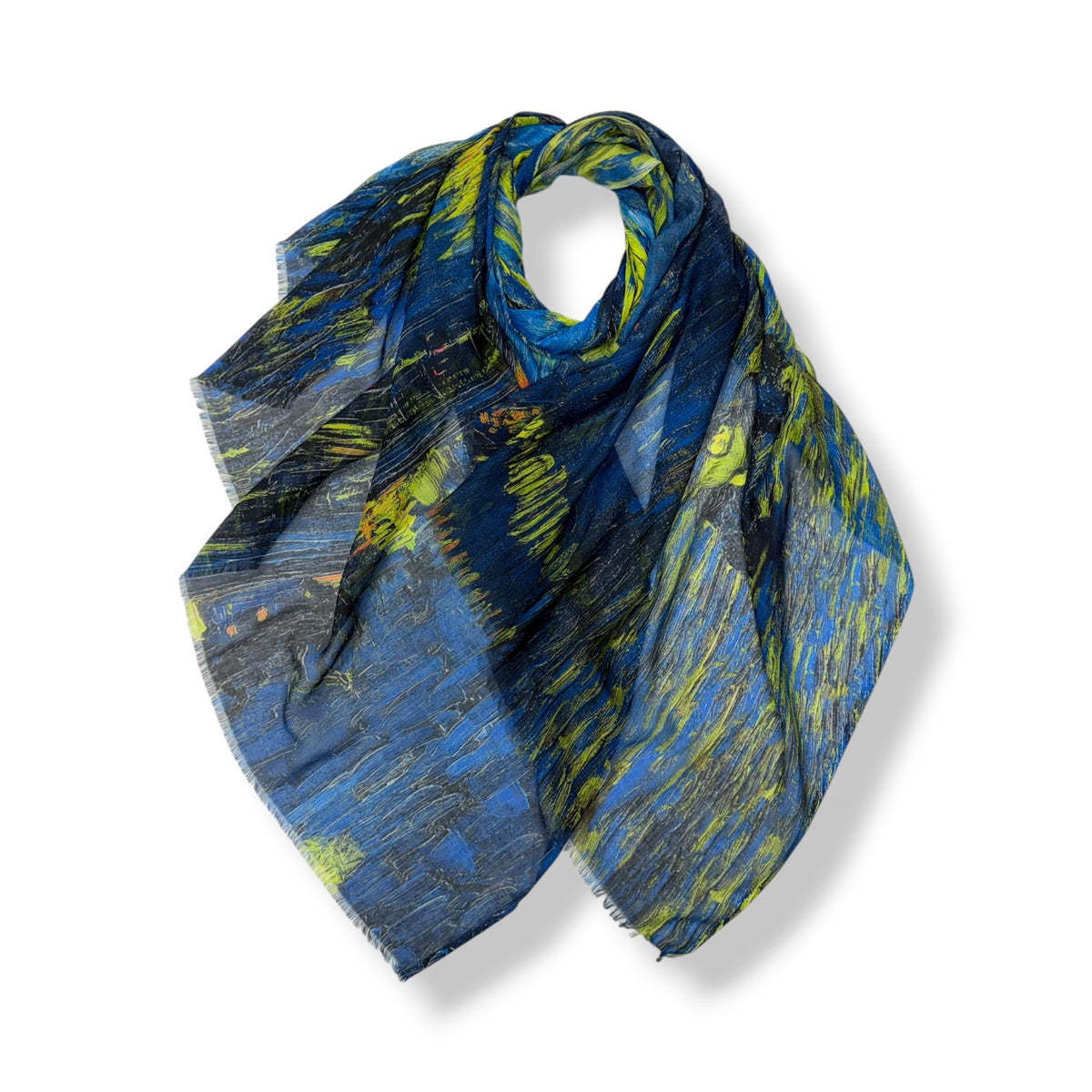 Midnight Blue Abstract Scarf