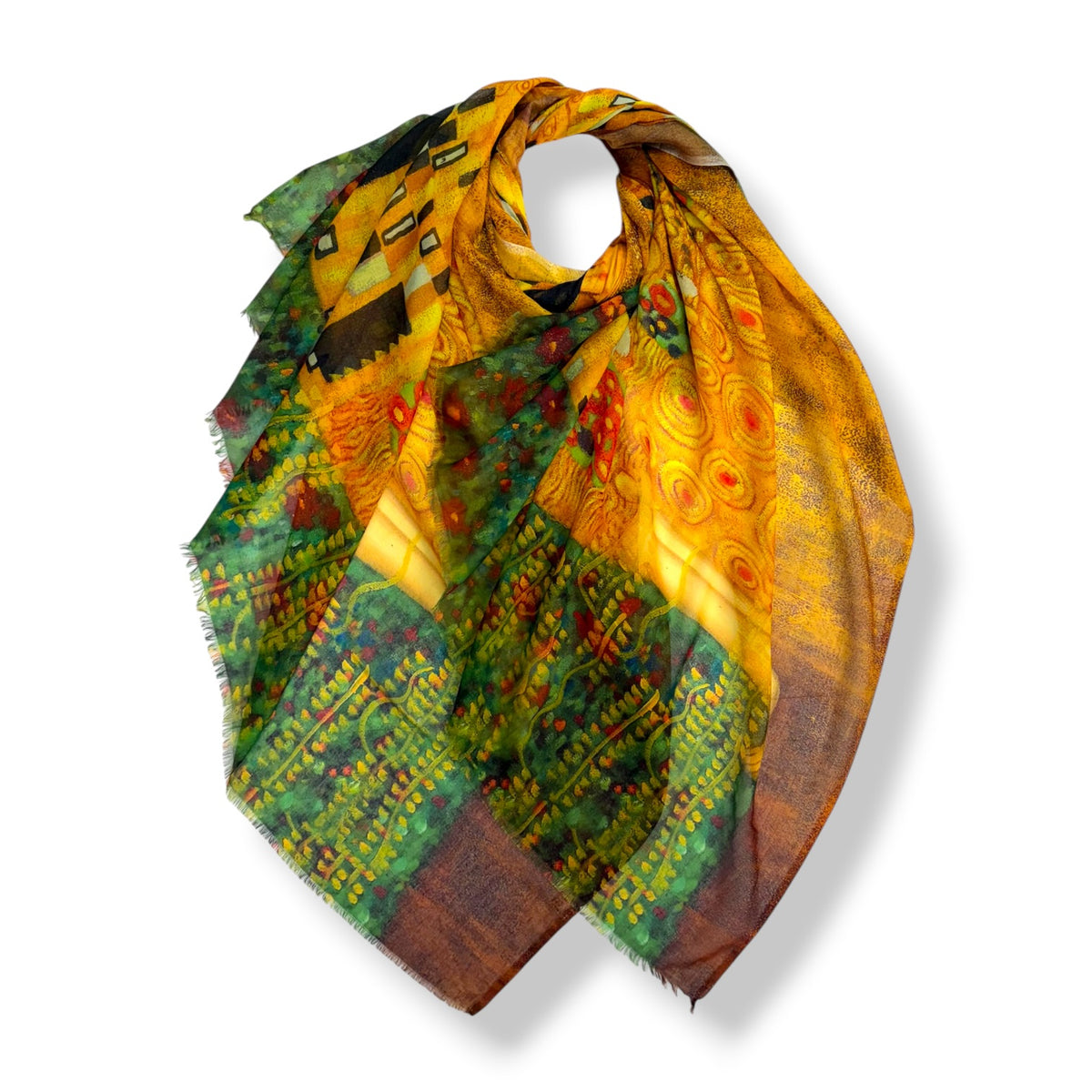 Golden Embrace Art Scarf