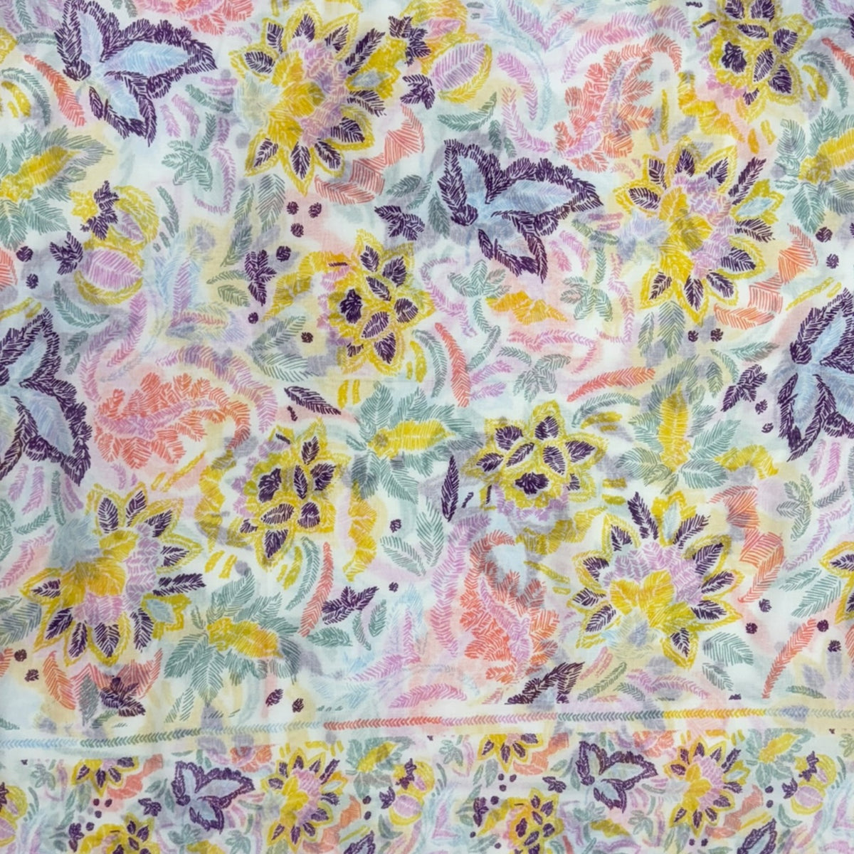 Botanical Garden Floral Print Scarf