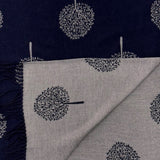Tree of life print winter scarf on cashmere mix with tassels