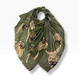 Printed Dusty Miller Flower Scarf