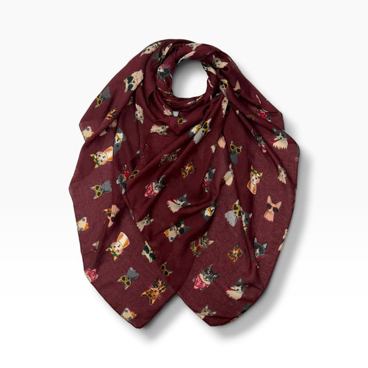Funny Cat Print Scarf