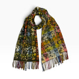 Patchwork Floral Paisley Scarf with Tassel Fringe