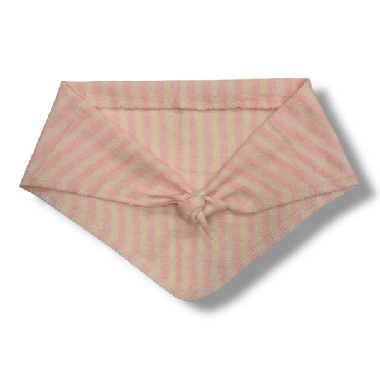 Striped triangle knitted wool scarf