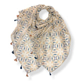 Geometric Tile Print Scarf