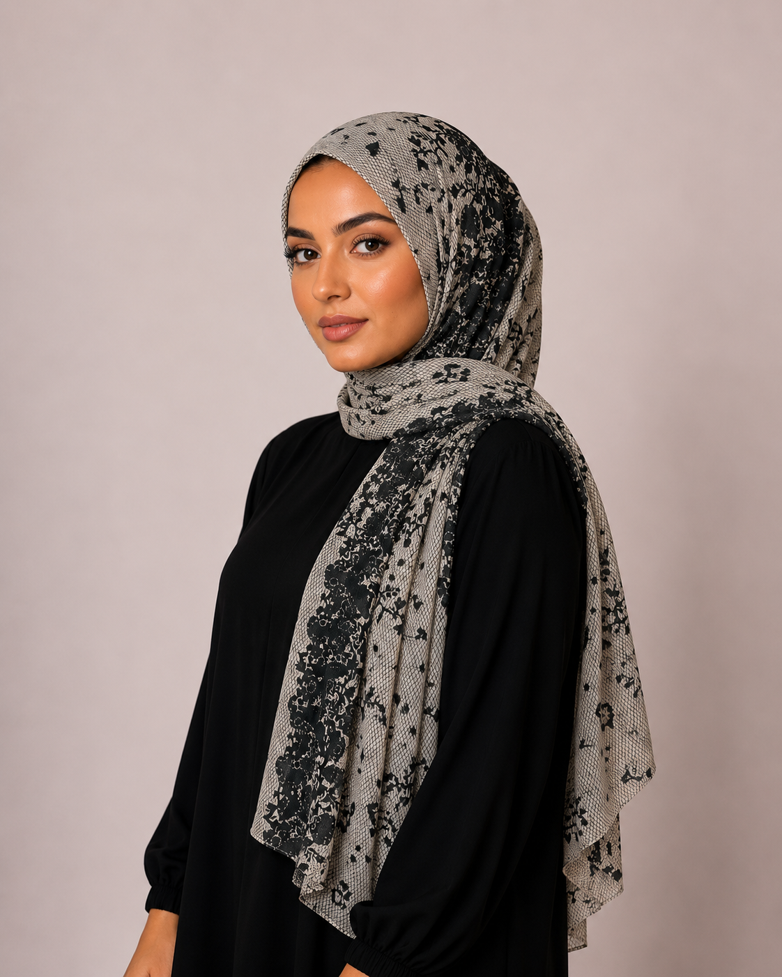 Lace Modal Print Hijab