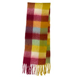 Soft Checked Blanket Winter Scarf with Tassels