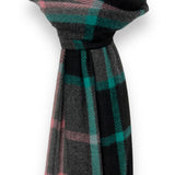 Festive check scarf in multi colours finished with tassels