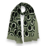 Peacock feather print of medium weight scarf