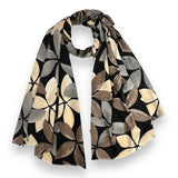 Ash tree leaves print of medium weight scarf