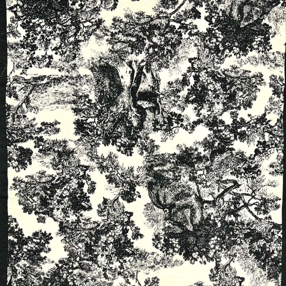 Winter forest print on plain canvas