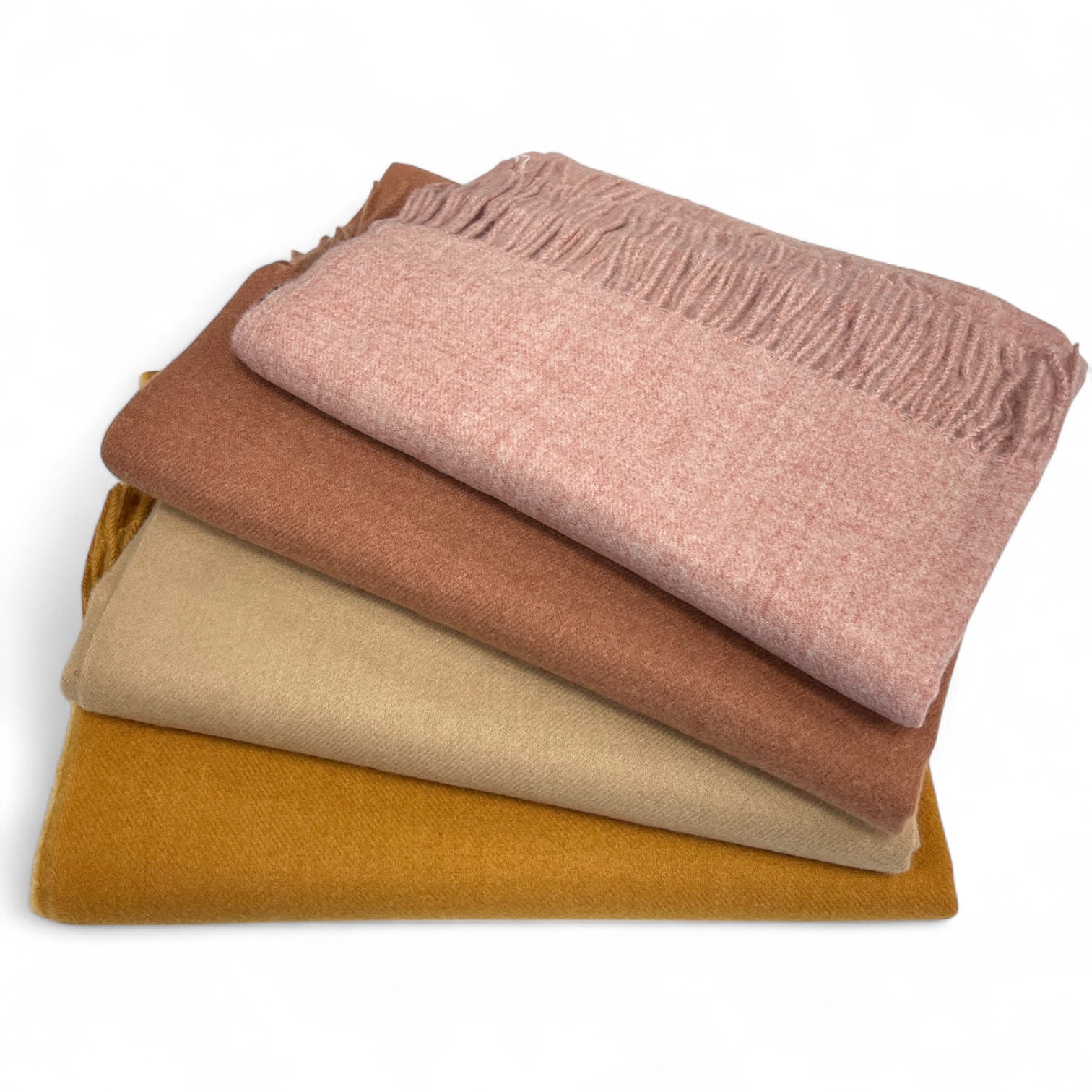 Cashmere Mix Plain Winter Scarf With Tassels