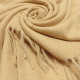 Cashmere Mix Plain Winter Scarf With Tassels