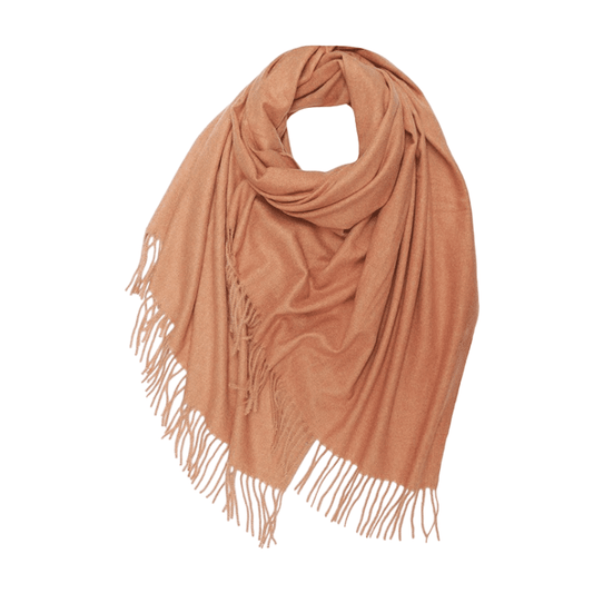 Cashmere Mix Plain Winter Scarf With Tassels