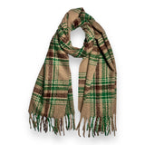 Tartan Woven Winter Scarf with Tassels