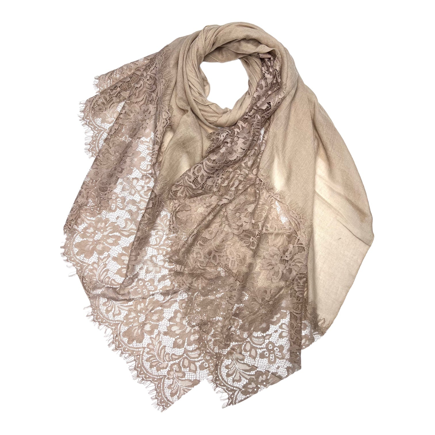 Two Sides Lace Plain Scarf