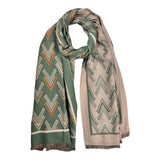 Multi Colourful Revisable Arrow Print Winter Scarf with Fringes