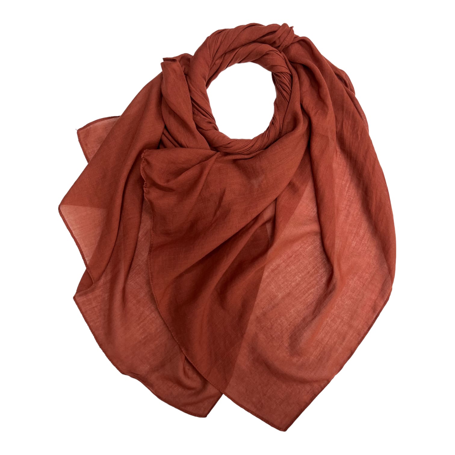 Small plain cotton blend scarf