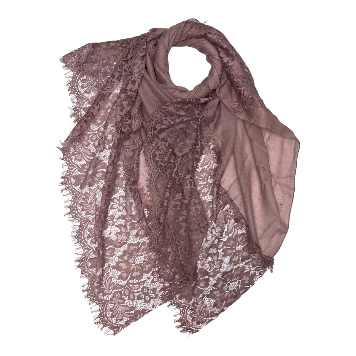 Two Sides Lace Plain Scarf